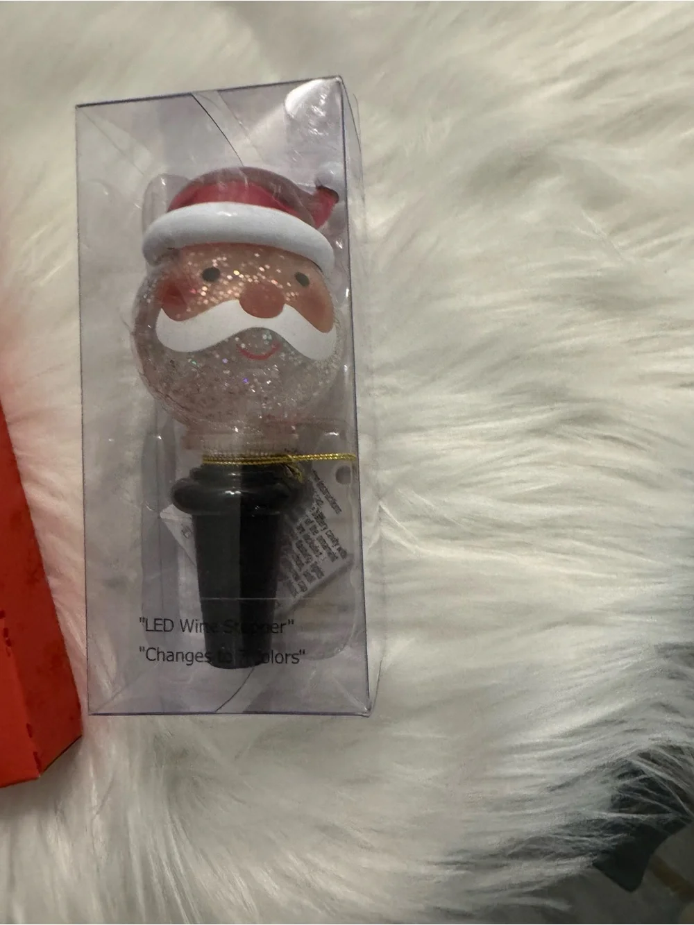 New Holiday Wine Stopper Set - Red & Silver